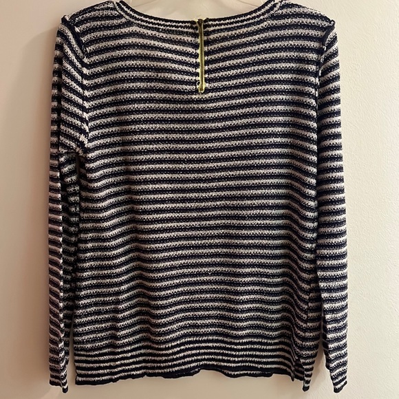 MYSTREE Lightweight Navy/White Stripe Sweater - Picture 4 of 8